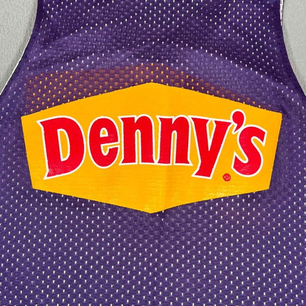Lakers Reversible Jersey Dennys Promo NBA Basketball Sleeveless Purple White M - Picture 7 of 10
